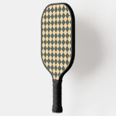 Geel Groen Geruit Diamant Patroon Pickleball Paddle (Links)