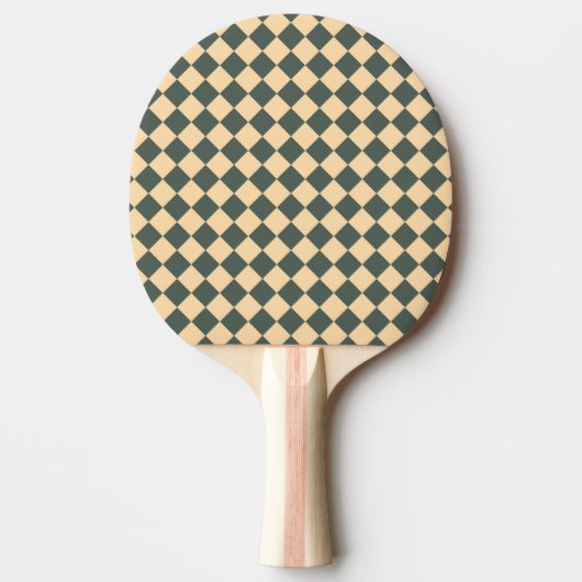Geel Groen Geruit Diamant Patroon Tafeltennisbatje (Voorkant)