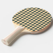 Geel Groen Geruit Diamant Patroon Tafeltennisbatje (Voorkant Gekanteld)