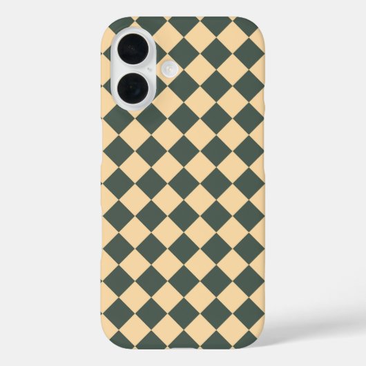 Geel Groen Geruit Diamantpatroon Case-Mate iPhone Case (Achterkant)