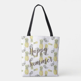 Geel groen & Goud ANANAS HAPPY SUMMER Tote Bag