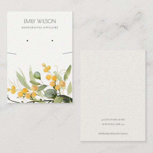 Geel groen goudwater Ketting voor het winnen van o Visitekaartje (Voorkant / Achterkant)