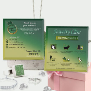 Geel Groen Gradiënt Mooie Sieraden Zorg Tips Informatiekaartje