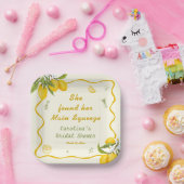 Geel Groen Hoofd Pers Bruidsdouche Citroen Papieren Bordje (Feest)