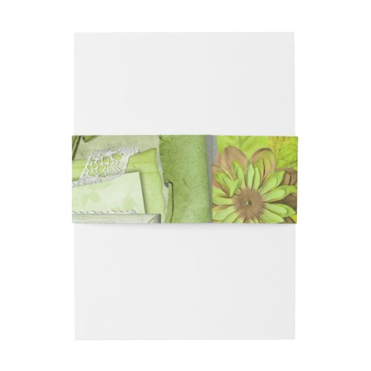 Geel groen huwelijk uitnodigingen wikkel (Achterkant Voorbeeld)