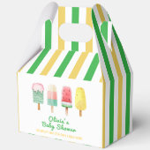 Geel groen ijs klaar voor Pop Baby shower Bedankdoosjes (Voorkant)