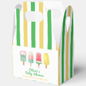 Geel groen ijs klaar voor Pop Baby shower Bedankdoosjes (Open)
