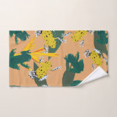 Geel groen kikkerpatroon bad handdoek (Handdoek)