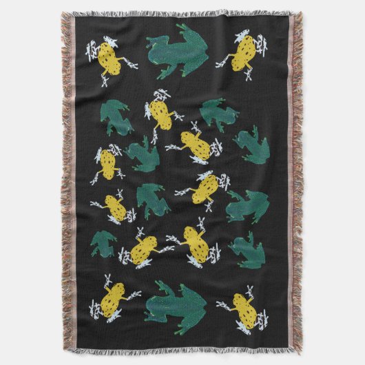 Geel groen kikkerpatroon deken (Voorkant Verticaal)