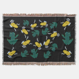 Geel groen kikkerpatroon deken