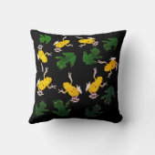 Geel groen kikkerpatroon kussen (Achterkant)