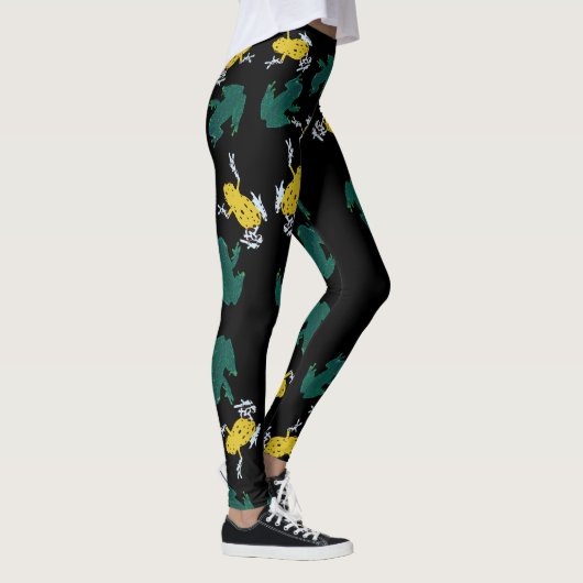 Geel groen kikkerpatroon leggings (Rechts)