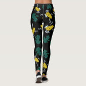 Geel groen kikkerpatroon leggings (Achterkant)