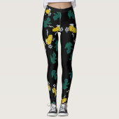 Geel groen kikkerpatroon leggings (Voorkant)