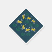 Geel groen kikkerpatroon servet (Hoek)