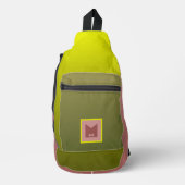 Geel groen kruis lichaam sling tas reizen wandelen (Voorkant)