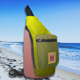 Geel groen kruis lichaam sling tas reizen wandelen