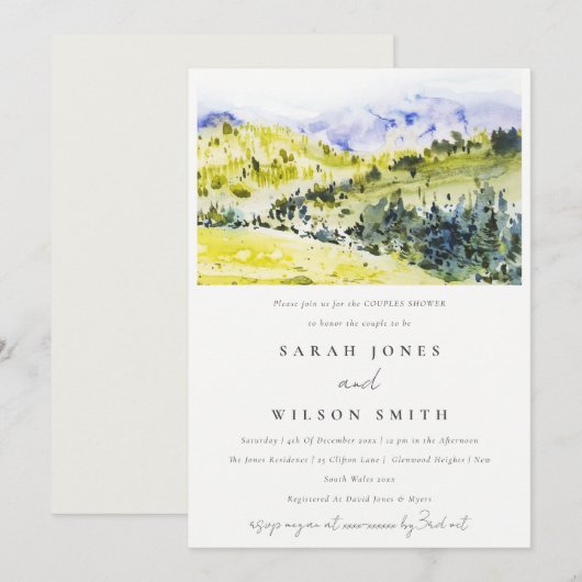 Geel groen landland heuvelt koppels kaart (Voorkant / Achterkant)