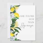 Geel Groen Lemon Main Squeeze Vrijgezellenfeest Kaart (Achterkant)