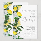 Geel Groen Lemon Main Squeeze Vrijgezellenfeest Kaart (Voorkant / Achterkant)