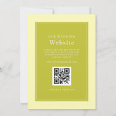 Geel & Groen | Levendige Tuin | QR Code Bruiloft Kaart (Achterkant)