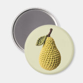 Geel Groen Minimalistische Oma Fruit Haakpeer Magneet (Voorkant / Achterkant)