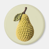 Geel Groen Minimalistische Oma Fruit Haakpeer Magneet (Voorkant)