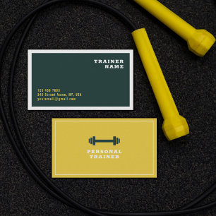 Geel Groen Minimalistische Personal Trainer Gym Co Visitekaartje