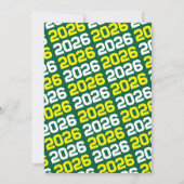 Geel & Groen Modern Afstuderen Fotouitnodiging Kaart (Achterkant)