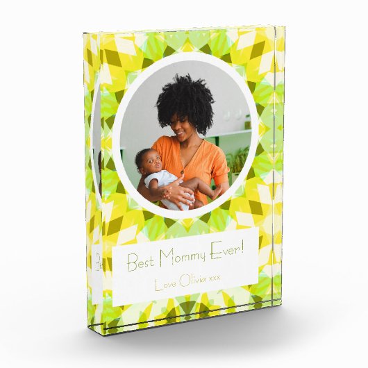  Geel Groen Moederdag Beste Mama Gift Fotoblokken (Links)