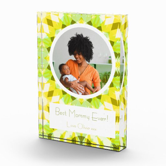  Geel Groen Moederdag Beste Mama Gift Fotoblokken (Rechts)