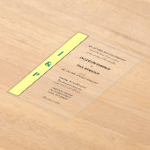 Geel Groen Monogram Bruid en Bruidegom Clear Acryl Uitnodigingen (Laagn)