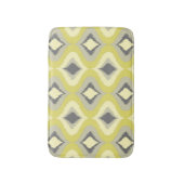 Geel groen ochre Retro Ikat druppelpatroon Badmat (Voorkant Verticaal)
