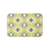 Geel groen ochre Retro Ikat druppelpatroon Badmat (Voorkant)