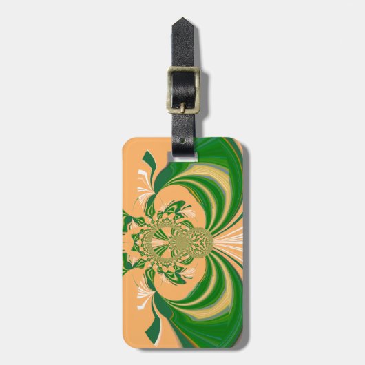 Geel groen ontwerp. bagagelabel (Voorkant verticaal)