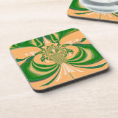 Geel groen ontwerp. bier onderzetter (Linkerzijde)