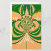 Geel groen ontwerp. briefpapier (Voorkant / Achterkant)