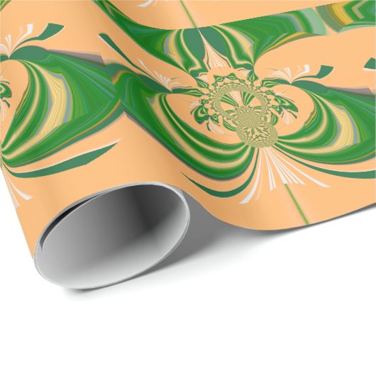 Geel groen ontwerp. cadeaupapier (Rol Hoek)