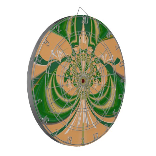 Geel groen ontwerp. dartbord (Voorkant Links)