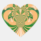 Geel groen ontwerp. hart sticker (Voorkant)