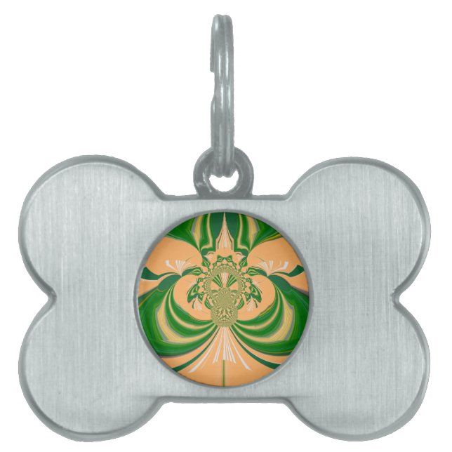 Geel groen ontwerp. huisdieren naamplaatje (voorkant)