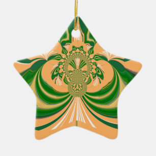 Geel groen ontwerp. keramisch ornament
