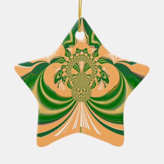 Geel groen ontwerp. keramisch ornament (Voorkant)