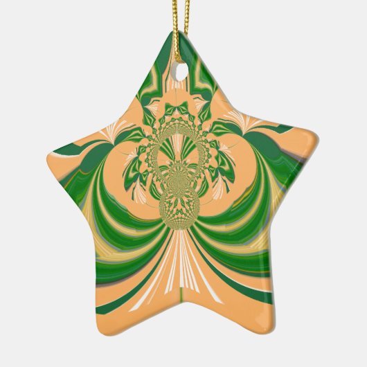 Geel groen ontwerp. keramisch ornament (Links)