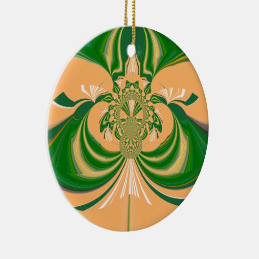 Geel groen ontwerp. keramisch ornament (Rechts)