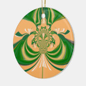 Geel groen ontwerp. keramisch ornament (Links)
