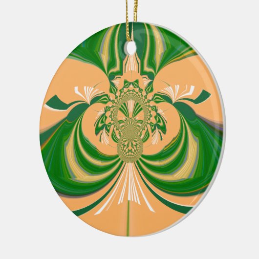 Geel groen ontwerp. keramisch ornament (Links)