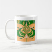 Geel groen ontwerp. koffiemok (Links)