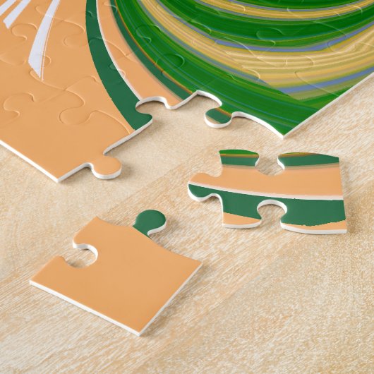 Geel groen ontwerp. legpuzzel (Zijkant)