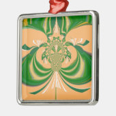 Geel groen ontwerp. metalen ornament (Links)